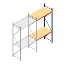 Grootvakstelling AR 3000x1610x800 mm (hxbxd) 2 niveaus blauw aanbouwsectie met voorgemonteerde frames