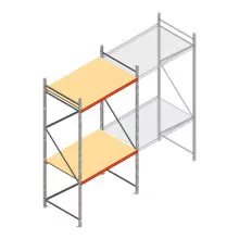 Grootvakstelling AR 3000x1610x1000 mm (hxbxd) 2 niveaus verzinkt beginsectie met voorgemonteerde frames