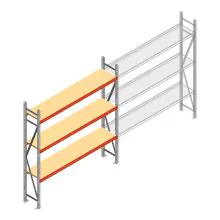 Grootvakstelling AR 2000x2250x500 mm (hxbxd) 3 niveaus verzinkt beginsectie