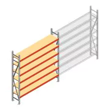 Grootvakstelling AR 2000x2250x500 mm (hxbxd) 6 niveaus verzinkt beginsectie