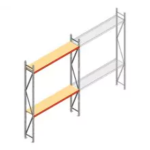 Grootvakstelling AR 3000x2250x400 mm (hxbxd) 2 niveaus verzinkt beginsectie
