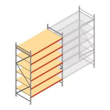 Grootvakstelling AR 3000x2250x1000 mm (hxbxd) 6 niveaus verzinkt beginsectie