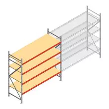 Grootvakstelling AR 2250x2700x800 mm (hxbxd) 4 niveaus verzinkt beginsectie met voorgemonteerde frames