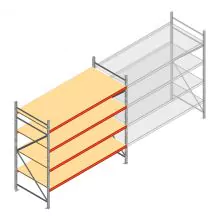 Grootvakstelling AR 2250x2700x1000 mm (hxbxd) 4 niveaus verzinkt beginsectie