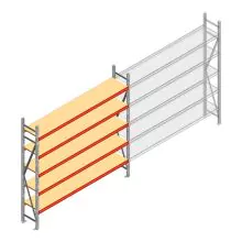 Grootvakstelling AR 2500x2700x400 mm (hxbxd) 5 niveaus verzinkt beginsectie
