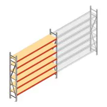 Grootvakstelling AR 2500x2700x400 mm (hxbxd) 6 niveaus verzinkt beginsectie