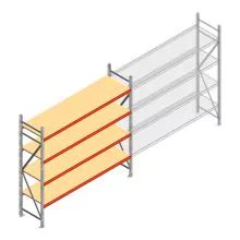 Grootvakstelling AR 2500x2700x600 mm (hxbxd) 4 niveaus verzinkt beginsectie