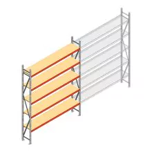 Grootvakstelling AR 3000x2700x500 mm (hxbxd) 5 niveaus verzinkt beginsectie