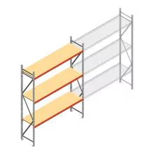 Grootvakstelling AR 3000x2700x600 mm (hxbxd) 3 niveaus verzinkt beginsectie