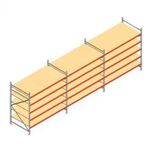Voordeelrij grootvakstelling AR 3000x8300x1200 mm (hxbxd) 5 niveaus met voorgemonteerde frames