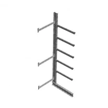 Zware draagarmstelling thermisch verzinkt enkelzijdig 4500x1000x1200mm (hxbxd) 5 niveaus aanbouwsectie