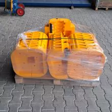 Voordeelpartij 3 gebruikte kolombeschermers A-Safe Flexishield 470x470x600 mm (lxbxh) geel
