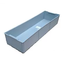 Gebruikte magazijnbak, stapelbak 550x175x95 mm (lxbxh) grijs