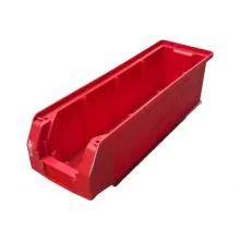 Gebruikte magazijnbak, stapelbak 500x155x140 mm (lxbxh) rood