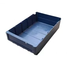 Gebruikte magazijnbak, stellingbak 295x185x80 mm (lxbxh) blauw