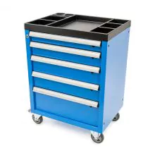 Gereedschapswagen met 5 laden 840x610x450 mm (hxbxd) blauw