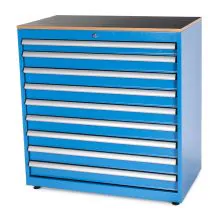 Gereedschapskast met 9 laden 1048x1010x570 mm (hxbxd) blauw