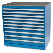 Gereedschapskast met 10 laden 1048x1010x725 mm (hxbxd) blauw