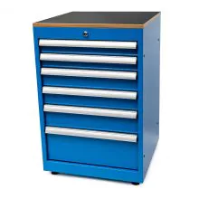 Gereedschapskast met 6 laden 848x560x570 mm (hxbxd) blauw