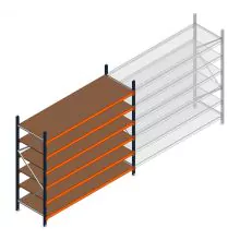 Grootvakstelling Kimer 2250x2400x800 mm (hxbxd) 6 niveaus beginsectie met voorgemonteerde frames