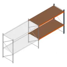 Grootvakstelling Kimer 2000x2400x1000 mm (hxbxd) 2 niveaus aanbouwsectie met voorgemonteerde frames