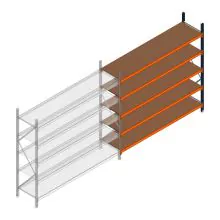 Grootvakstelling Kimer 2250x2400x600 mm (hxbxd) 5 niveaus aanbouwsectie met voorgemonteerde frames