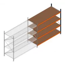 Grootvakstelling Kimer 2250x2400x1000 mm (hxbxd) 4 niveaus aanbouwsectie met voorgemonteerde frames