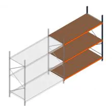 Grootvakstelling Kimer 2500x2400x1000 mm (hxbxd) 3 niveaus aanbouwsectie met voorgemonteerde frames