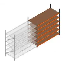 Grootvakstelling Kimer 2500x2400x1000 mm (hxbxd) 6 niveaus aanbouwsectie met voorgemonteerde frames