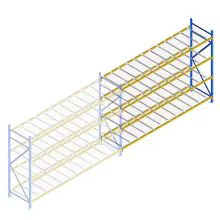 Gebruikte Esmena grootvakstelling 2250x3600x1100 mm (hxbxd) 4 niveaus aanbouwsectie
