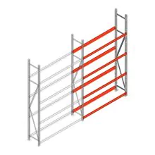Bandenstelling grootvak AR 2500x1610x400mm (hxbxd) 4 niveaus aanbouwsectie