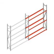 Bandenstelling grootvak AR 2500x2010x400mm (hxbxd) 3 niveaus aanbouwsectie