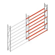 Bandenstelling grootvak AR 3000x2250x400mm (hxbxd) 4 niveaus aanbouwsectie