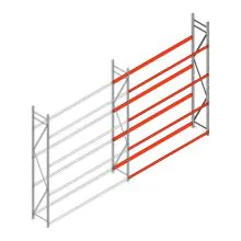 Bandenstelling grootvak AR 3000x2250x500mm (hxbxd) 4 niveaus aanbouwsectie