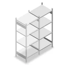 Legbordstelling Heavy Duty 2000x750x600mm (hxbxd) 4 niveaus 150 kg aanbouwsectie