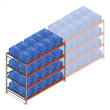 Bakkenkast AR 2000x2250x1200 mm (hxbxd) 4 niveaus beginsectie