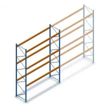 Gebruikte Esmena palletstelling 4900x3600x1100 mm (hxbxd) 3 niveaus beginsectie 3088kg/set
