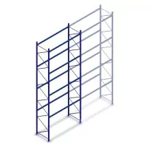 Gebruikte Stow palletstelling 5500x2700x1100mm (hxbxd) 4 niveaus beginsectie