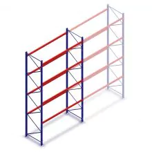 Gebruikte SLP palletstelling 5250x2700x1000 mm (hxbxd) 4 niveaus beginsectie