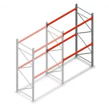 Palletstelling AR T2 3000x1850x1100mm (hxbxd) 2 niveaus 2530kg/niv aanbouwsectie met voorgemonteerde frames