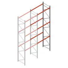 Palletstelling AR T2 6000x1850x1100mm (hxbxd) 3 niveaus 2530kg/niv aanbouwsectie met voorgemonteerde frames