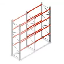 Palletstelling AR T2 4500x1850x1100mm (hxbxd) 4 niveaus 2530kg/niv aanbouwsectie met voorgemonteerde frames