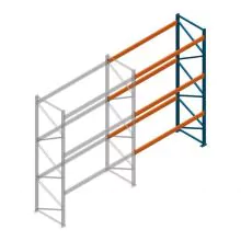 Deels gebruikte Nedcon PR palletstelling 4000x3310x1100 mm (hxbxd) 3 niveaus aanbouwsectie