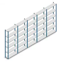 Voordeelrij legbordstelling Medium Duty 2500x5000x300 mm (hxbxd) 6 niveaus blauw