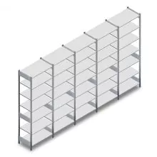 Voordeelrij gebruikte Heavy Duty legbordstelling 3000x6680x600 mm (hxbxd) 7 niveaus