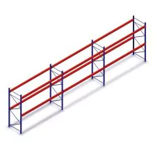 Voordeelrij gebruikte Mecalux palletstelling 3500x11200x1100 mm (hxbxd) 2 niveaus