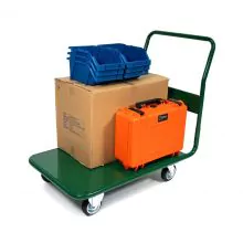 Plateauwagen PP250S 250 kg met duwbeugel, plateau 860x600 mm