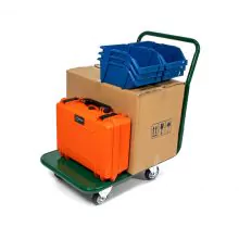 Plateauwagen PP150S 150 kg met duwbeugel, plateau 670x500 mm