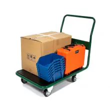 Plateauwagen antislip PP250P 250 kg met duwbeugel, plateau 860x600 mm