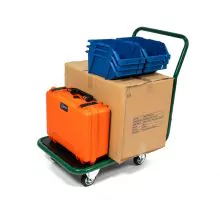Plateauwagen antislip PP150P 150 kg met duwbeugel, plateau 670x500 mm